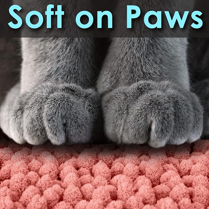 CatGuru Cat Litter Mat, Medium, Extra Large, XXL, Waterproof Litter Box Mat, Non Slip Kitty Litter Mat, Machine Washable Litter Trapping Mat, Soft Litter Tray, Cat Stuff (XL, Coral/Heavy-Duty) - Image 4