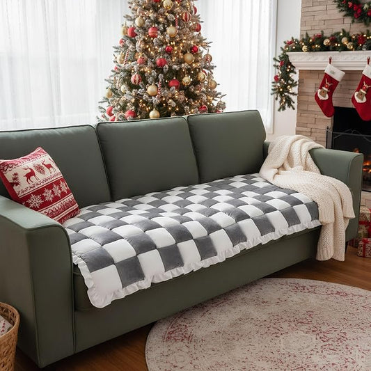 LiveGo Couch Cover for Dogs Washable, Sofa Cover Protector, Couch Covers for 3 Cushion Couch Sofa Pet Friendly, Soft, Non Slip (Gray-1, 70x210 cm / 27.6x82.7 in) by LiveGo