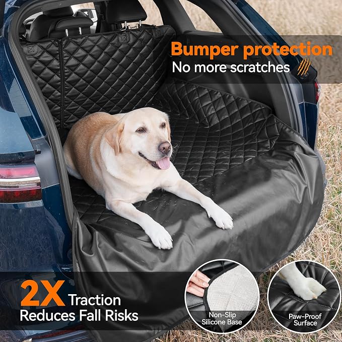 Heavy-Duty Leather SUV Cargo Liner for Fold Down Split Seats, Armrest Pass-Through Compatible, Pet-Friendly, Ideal for Dogs - Image 2