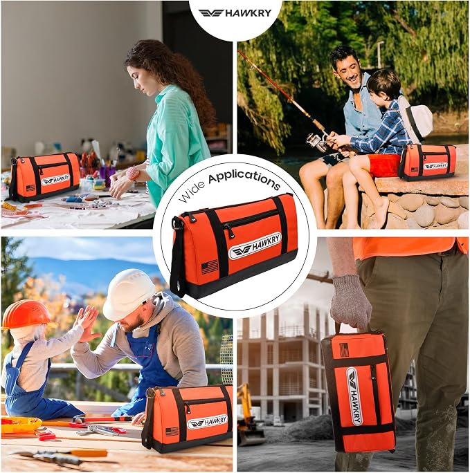 HAWKRY Oxford Waterproof Tool Bag – Small Tool Bag and Tool Pouch, Fishing Bag, Travel Pouch, Compact, Durable Small Travel Bag, Multipurpose Tool Bags for Men for Work, Fishing and Travel - Image 7