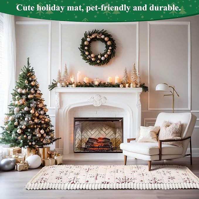 VClife Fuzzy Anti-Slip Dog Couch Cover for Christmas, Creamy, 27.6 x 82.7 | Soft Thick Couch Covers for 3 Cushion Couch Sofa Pet Friendly, Scratch Resistant Sofa Cover Washable Dog Furniture Protector - Image 6