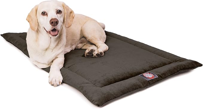Majestic Pet Dog Crate Mat - Machine Washable Soft Plush Pet Bed Pad for Crates & Kennels | USA Crafted | 42"x26" Villa Storm by MajesticPet