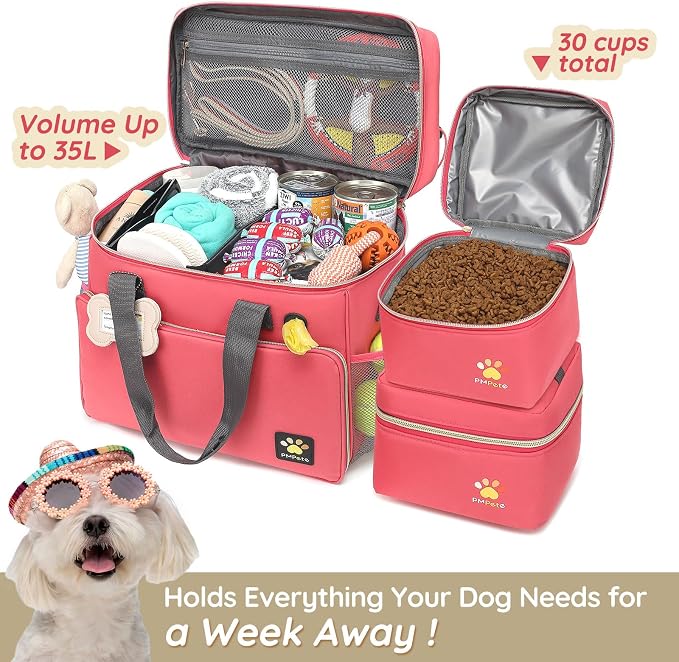 Multi-Function Pet Travel Bag - Ideal for Week Away/Overnight Trips - Cat & Dog Travel Accessories with Diaper Bag Style & Multiple Pockets - Image 7
