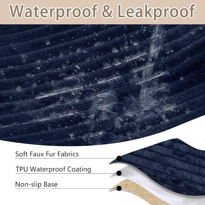 100% Waterproof Couch Covers for Dogs, 35"×59" Washable Couch Cover, Non Slip Sectional Couch Covers for 3 Cushion Sofa Cover Pet Friendly, Cat and Dog Couch Bed Cover-Navy Blue - Image 3