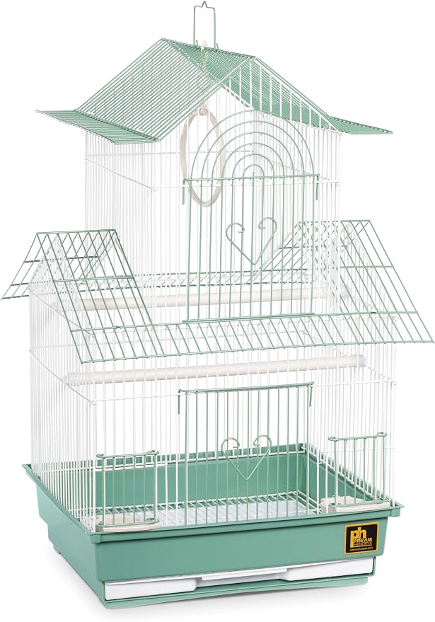 Prevue Hendryx SP1720-4 Shanghai Parakeet Cage, Green and White - Image 6