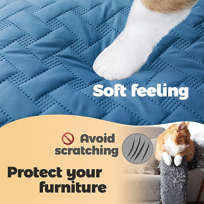 gogobunny 100% Double Sided Waterproof Dog Blanket Soft Pet Bed Cover Reversible Protect Furniture Couch Sofa Car for Puppy Cat Kids (Dark Blue/Light Blue, 40x50 Inch (Pack of 1)) - Image 4