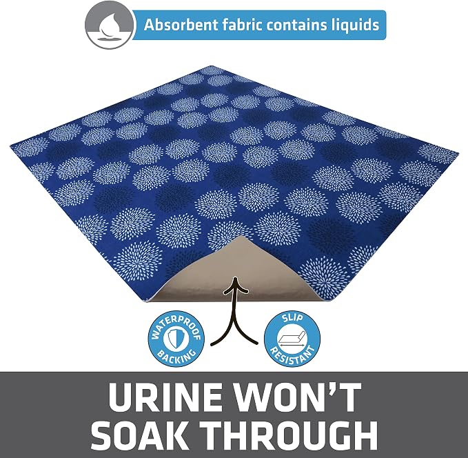 Drymate Cat Litter Box Mat, Litter Trapping Mat, Dark Blue, 29x36 XL | Waterproof, Urine-Proof, Absorbent, Machine Washable, Soft on Paws, Contains Mess, Protects Floors, Kitten Supplies, USA Made - Image 3
