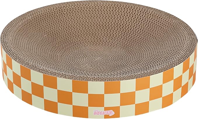 CSR1010G Nelson 20.13" Modern Cardboard Round Bowl Cat Scratcher with Catnip, Citrus - Image 6