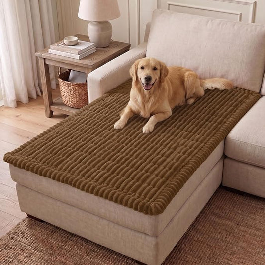 hyha Couch Cover for Dogs, Washable Non Slip Plush Flannel Sofa Protector | Thick Flannel, Silicone Anti-Slip Backing, Pet Hair & Scratch Protection, Fits Sofa & Loveseat (43" x 63") by hyha