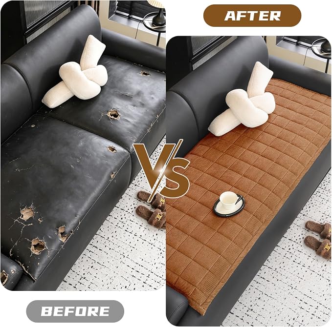 HAOYONG Couch Covers for Dogs Washable, Non Slip Fuzzy Durable Couch Covers for Loveseat Sofa Pet Friendly Furniture Protector Covers Dog Mat for Couches (Coffee, 27.6"×59.1") - Image 3