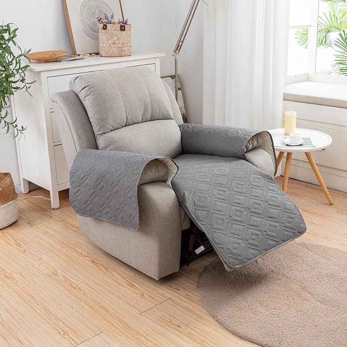 Genina 100% Waterproof Couch Arm Covers Set of 2, Armrest Covers for Sofa Couch Armchair, Anti-Slip Sofa Arm Cover Protectors Armchair Slipcovers for Pets Dogs (Light Gray) - Image 7