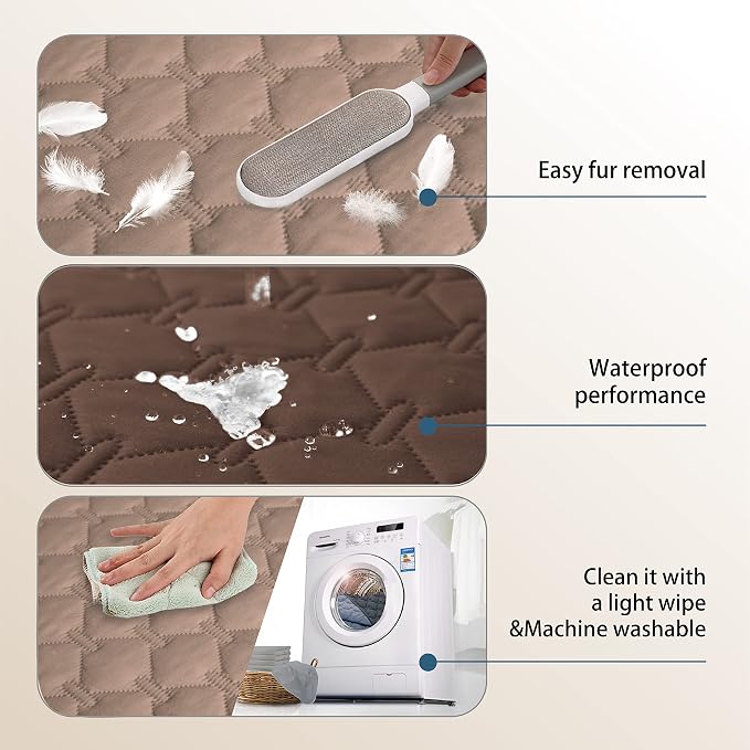 gogobunny 100% Double-Sided Waterproof Dog Bed Cover Pet Blanket Sofa Couch Furniture Protector for Puppy Large Dog Cat, Reversible (30x90 Inch (Pack of 1), Dark Chocolate/Light Chocolate) - Image 6