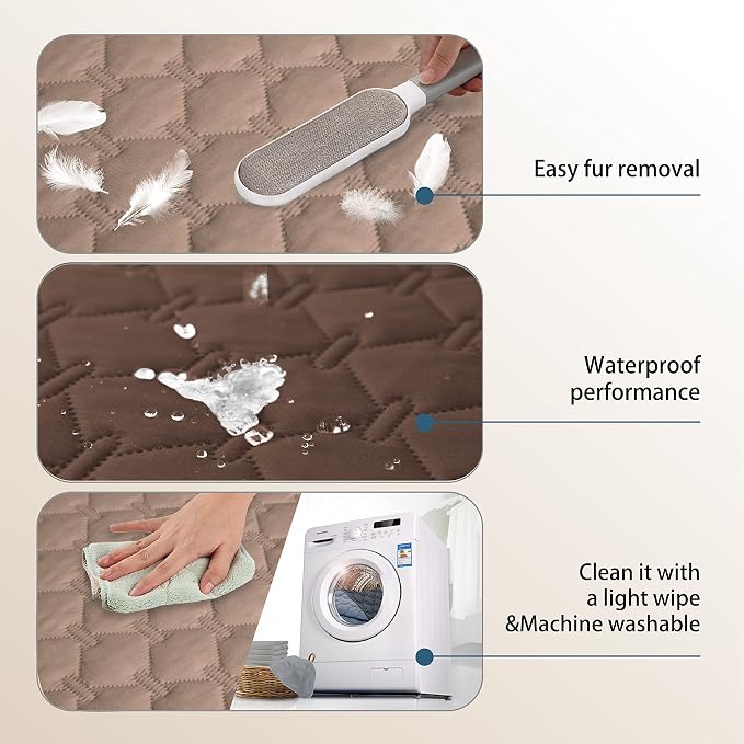 gogobunny 100% Double-Sided Waterproof Dog Bed Cover Pet Blanket Sofa Couch Furniture Protector for Puppy Large Dog Cat, Reversible (30x30 Inch (Pack of 1), Dark Chocolate/Light Chocolate) - Image 8