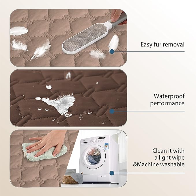 gogobunny 100% Double-Sided Waterproof Dog Bed Cover Pet Blanket Sofa Couch Furniture Protector for Puppy Large Dog Cat, Reversible (30x70 Inch (Pack of 1), Dark Chocolate/Light Chocolate) - Image 7