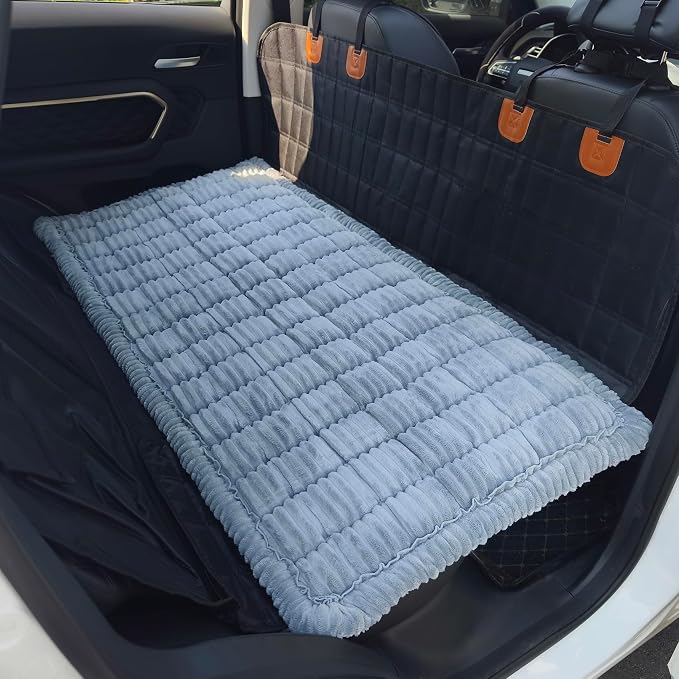 Dog Bed for Car, Backseat Pet Bed Mat, Dog Seat Cover for Car Back Seat, Non-Slip Travel Pet Mat, Fit for Backseat Extenders and Seat Covers (LightGray, 24.8x54inch) by HOMEREFROM
