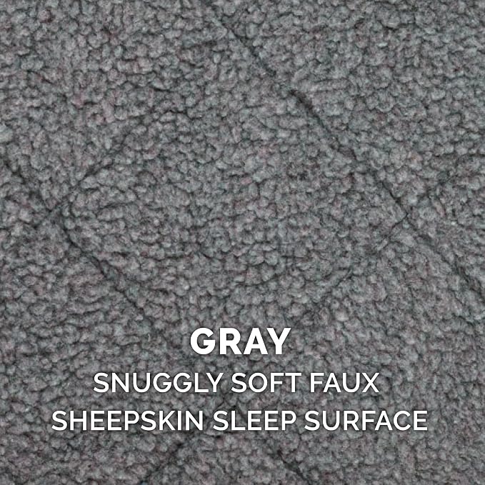 Furhaven Dog Bed for Large/Medium Dogs, 100% Washable, Sized to Fit Crates - Sherpa Fleece Bolster Crate Pad - Gray, Large - Image 5