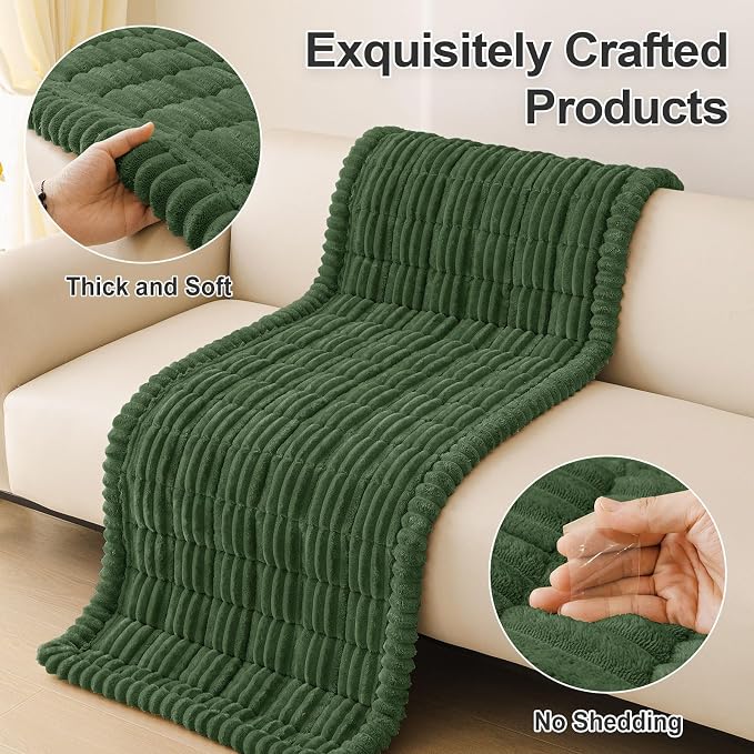 hyha Couch Cover for Dogs, Washable Non Slip Plush Flannel Sofa Protector | Thick Flannel, Silicone Anti-Slip Backing, Pet Hair & Scratch Protection, Fits Sofa & Loveseat (35.4" x 63") - Image 8