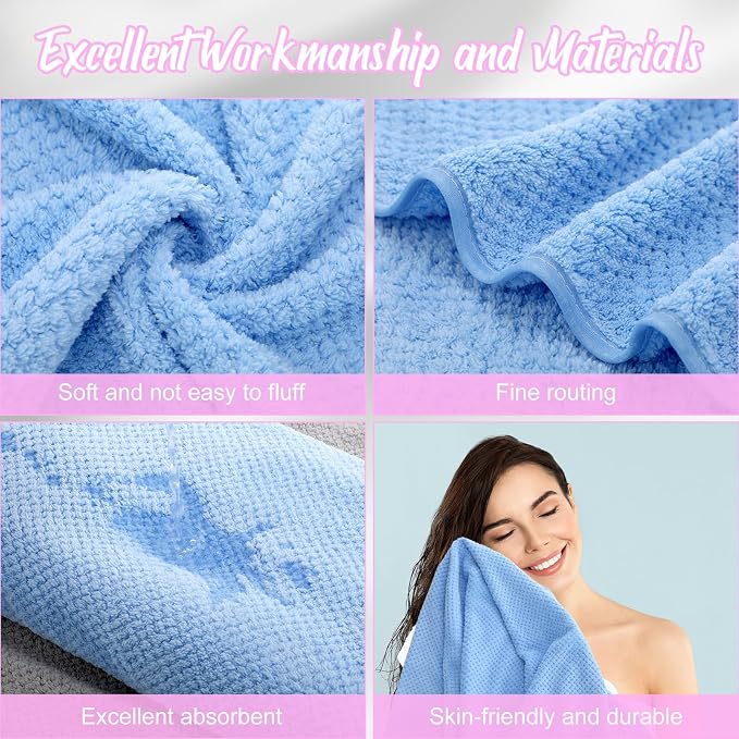 SmoothNovelty 16 Pack Microfiber Bath Towels Bulk 27'' x 60'' Oversized Size Bath Towel Highly Absorbent Extra Large Soft Drying for Beach Shower Summer Salon Sport Gym Party (Lattice,Pastel) - Image 3