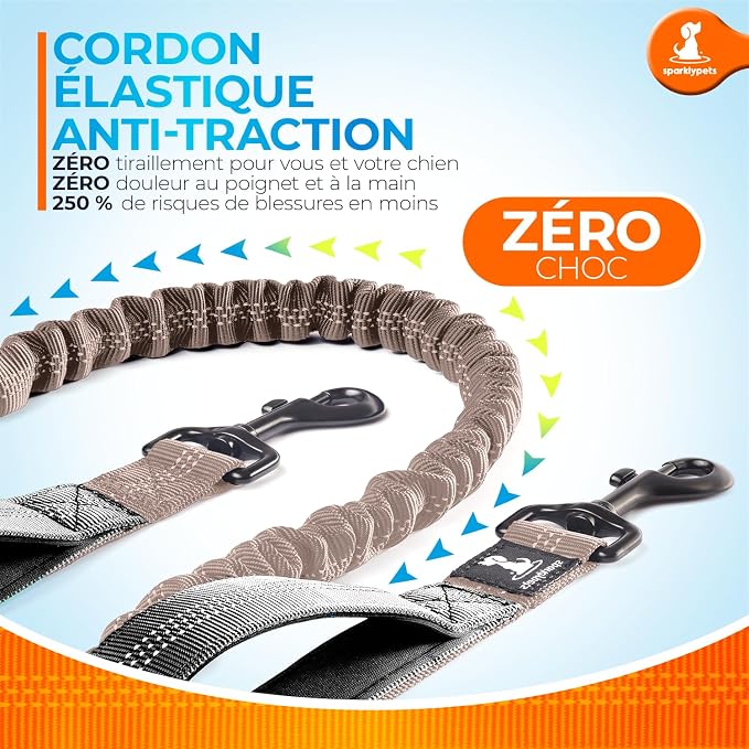 SparklyPets - Hands Free Dog Leash with Reflective Stitches - Waist Leash for Medium & Large Dogs Walking, Hiking, Training, Jogging, Canicross, Running - Image 3