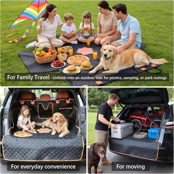 SUV Cargo Liner for Dogs,Waterproof Dog Trunk Cover with Side Flaps | Material: Waterproof PU Leather | Protection: 12.60" Side Flaps & 17.72" Bumper Flap | Fit: Most SUVs | Non-Slip Design - Image 9