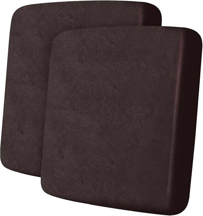 ANARACHON Leather Look Couch Cushion Covers Sofa Seat Slipcovers Sets Couches Furniture Protector for Sectional Armchair Loveseat Pets Kids Stretch Spandex Fabric (2 Cushion Sofa, Chocolate) by ANARACHON