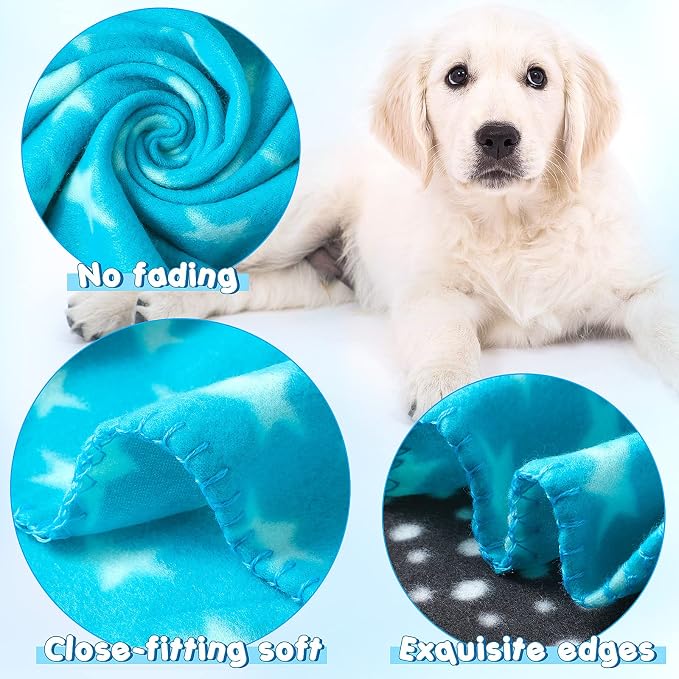 Eccliy 20 Pcs Puppy Blanket Pet Soft Fleece Dog Blankets Warm Felt Throw Sleep Mat Bed Covers for Doggie Puppy Pet Dogs Cat, 20 Styles(39 x 27.6 Inch,Paw) - Image 4