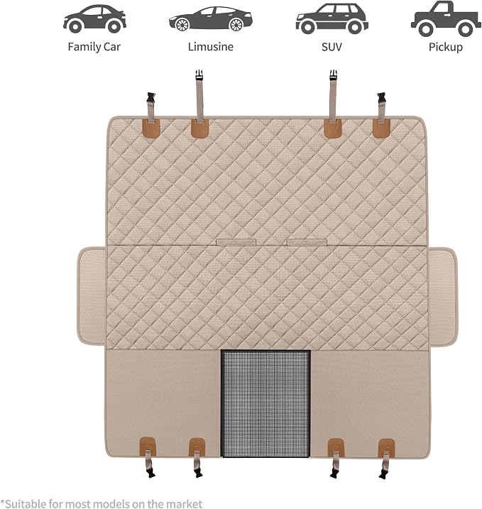 GXT Dog Back Seat Cover Protector for Cars SUV and Trucks with Mesh Window, Scratchproof Nonslip and Waterproof Material - Image 4