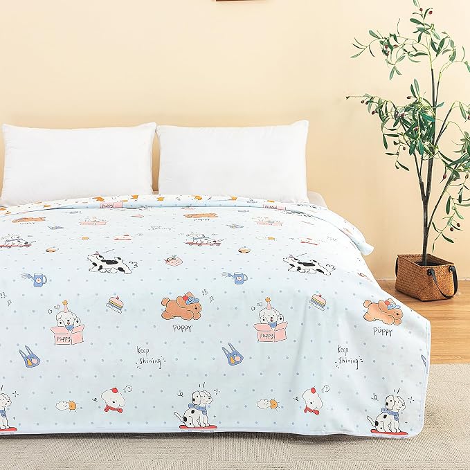 WenBags Waterproof Dog Bed Cover 60 * 80 Inches Throw Size,Pet Hair Resistant Reversible Couch Cover Mattress Protector,Leakproof Bed Liner/Sheet/Blanket for Adults Elderly Pets,Cute Dogs - Image 4