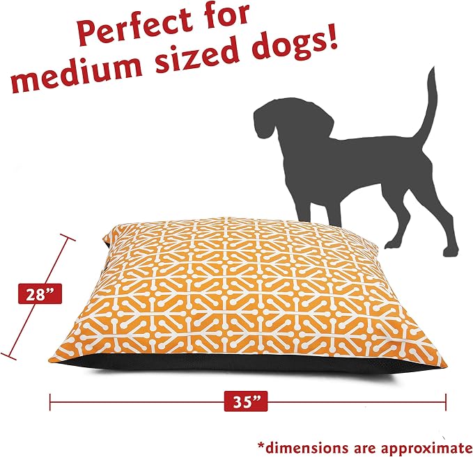 Majestic Pet Rectangle Medium Dog Bed Washable – Non Slip Comfy Pet Bed – Dog Crate Bed Super Value Pillow Dog Bed – Dog Kennel Bed for Sleeping - Dog Bed Medium Breed 35 x 28 Inch – Aruba Yellow - Image 2