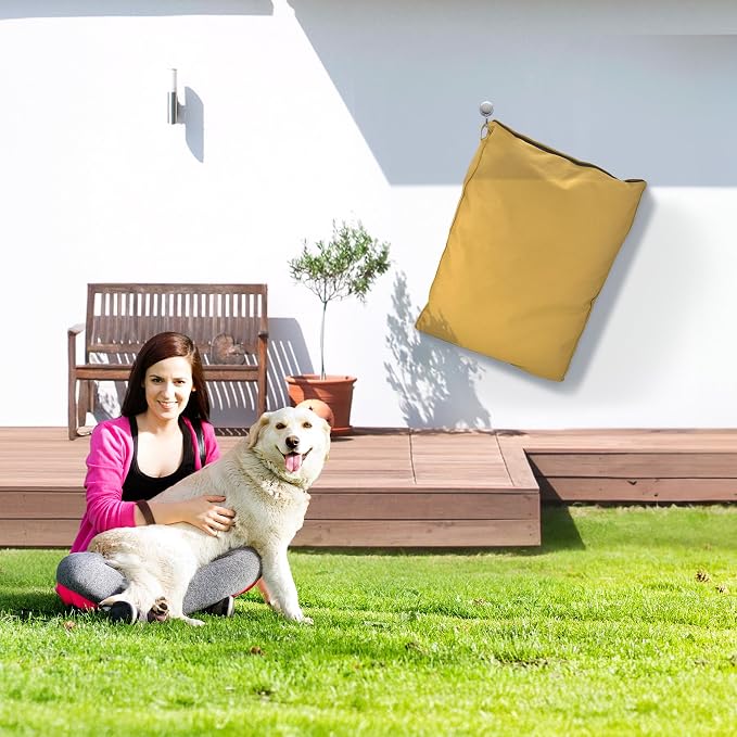 Sytopia 36 Inch Canvas Outdoor Dog Bed for Large Dogs, Durable Dog Bed with Waterproof Machine Washable Removable Cover, Indoor Patio Pet Pad for Crate, Yellow - Image 6