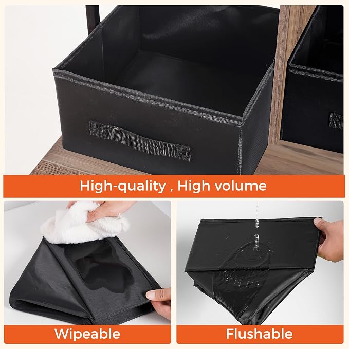 DWANTON Litter Box Enclosure with 2 Storage Shelves and 2 Drawers, 2-in-1 Hidden Cat Litter Box Enclosure Furniture with Shelf, Reversible Entrance, Washable Drawers, 50-Inch, Greige - Image 6