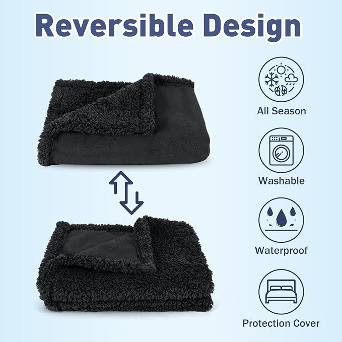 Kritter Planet Waterproof Reversible Pet Blanket for Small Dogs | 30 x 50 Inch, Washable Pet Protector for Sofa, Couch, Crates and Car Seats, Guards Against Fur, Dirt and Everyday Spills - Image 3