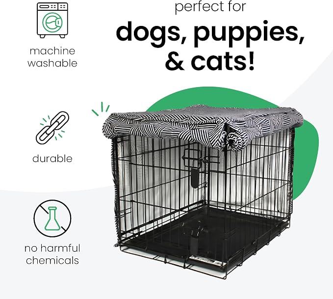 Molly Mutt Rough Gem Dog Crate Cover, 100% Cotton Canvas Cover with 2 Roll-Up Panels, Ideal for Dog or Cat Crate, Durable, Washable, and Free of Harmful Chemicals, 42" x 28" x 31" - Image 3