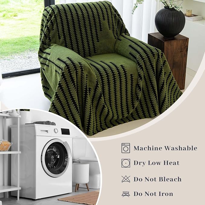 Non Slip Couch Covers for Cushion Sofa, Pet Friendly Washable, Heavy Duty Scratch Resistant Furniture Cover for Dogs, 71" x 91", Green - Image 7