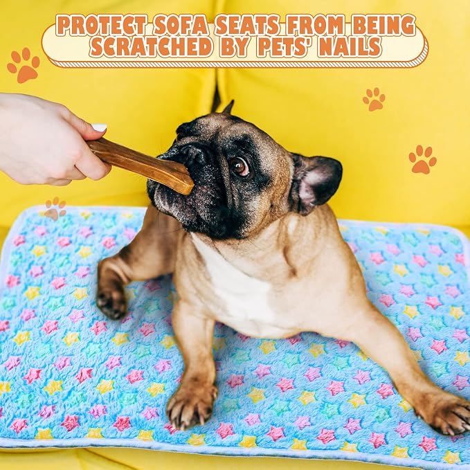 Chumia 18 Pcs Fleece Puppy Blanket Bulk, Soft Warm Pet Blanket with Paw Bone Star Elephant Dot Heart Printed Fluffy Throw Bed Mat for Small Medium Dog Cat Kitten Animals(23 x 16 Inch, Sweet) - Image 6