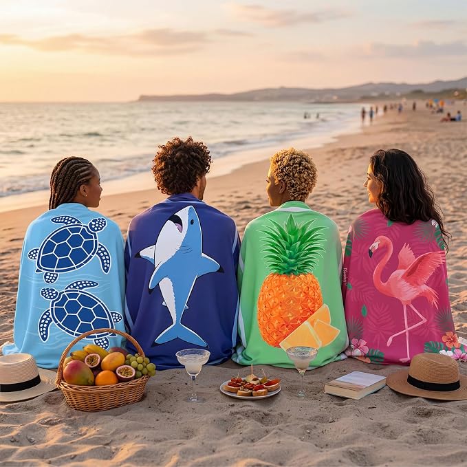 Mindsoft 6 Pcs 30"x 60" Beach Towel Yoga Towel Quick Dry Soft Microfiber Sand Free Oversized Lightweight Cute Beach Towels Bulk for Bath Camping Travel Pool Party Teacher Appreciation Gift - Image 4