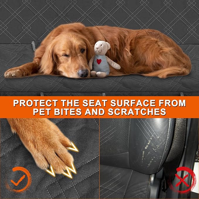 Dog Car Seat Cover for Subaru Crosstrek 2013-2025 | Waterproof Pet Bench Seat Cover for Back Seat, 600D Heavy Duty Scratch Proof Nonslip Truck Seat Covers for Dogs - Image 5
