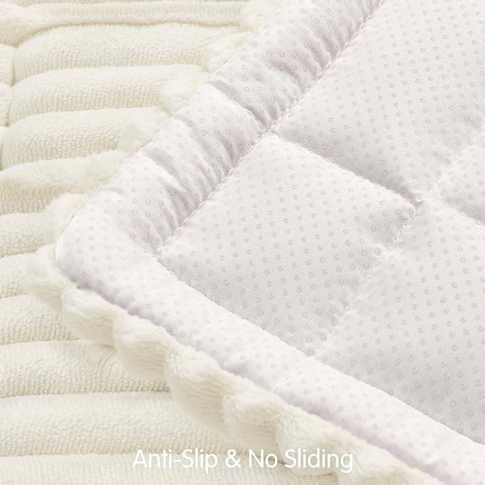 SUBRTEX Couch Cover for Dogs, Non-Slip Sofa Mat Washable, Thick Sofa Slipcover Cushion Protector Pet-Friendly (Ivory, 27.6"x27.6") - Image 6