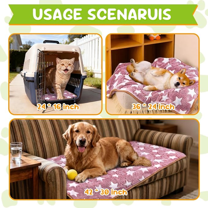 6 Pcs Dog Blanket Super Soft Pet Puppy Blankets Calming Dog Blankets for Small, Medium Large Dogs Warm Sleep Mat Washable Dog Blanket for Puppy Cat (36"×24") - Image 5
