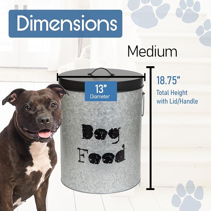 Medium Dog Up To 40lb Pet Food Storage Canister with Scoop – Durable & Airtight for Freshnesss, Minimalist Design & Recyclable, Medium Metal Container (Dog Bin - Medium Size) - Image 8