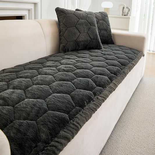 GKXLH Thick Sofa Cover Washable - Soft Flannel Universal Sofa Covers 2 3 4 Seater, Non-Slip Sofa Slipcovers, New Couch Covers Corner Sofa Cover Furniture Protector for Living Room (Dark Grey 70x180cm) by GKXLH