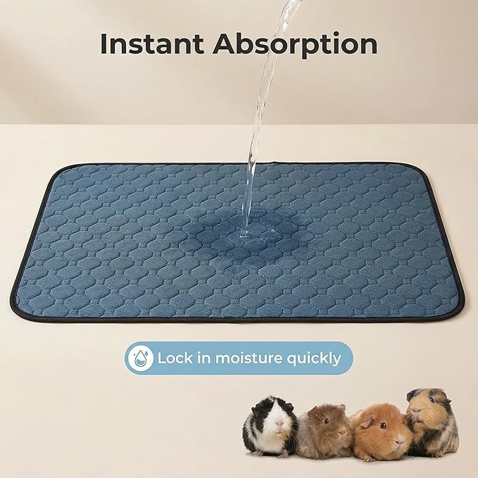 2 Pack Guinea Pig Cage Liners - Washable Guinea Pig Pee Pads, Waterproof Reusable & Anti Slip Guinea Pig Bedding Fast and Super Absorbent Pee Pad for Small Animals Rabbit Hamster Rat - Image 4