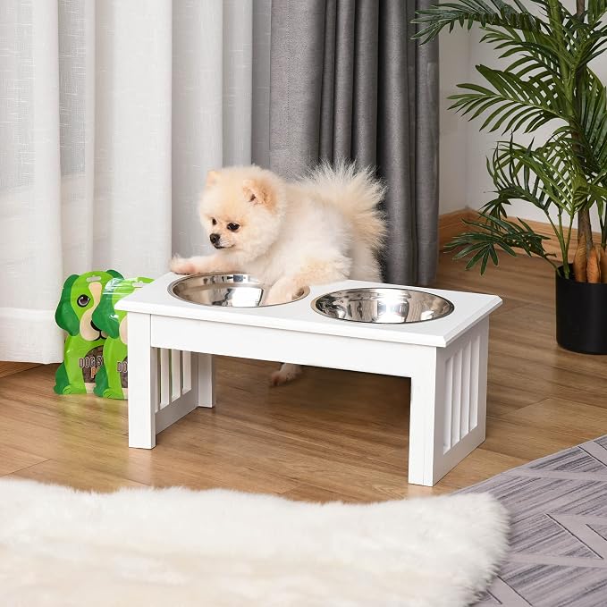 Small Dog Feeding Station - 6" Height for Messy Eaters, with Stainless Steel Elevated Bowls & Modern Wooden Frame, Ideal Dog Food Stand for Indoor Use - Image 5