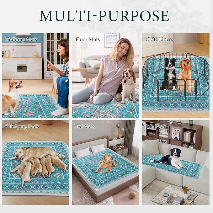 Homimp Washable Pee Pads for Dogs,Extra Large 2 Pcs Reusable Puppy Pads Waterproof,Absorbent and Leakproof Dog Pee Pads,Non Slip Puppy Training Pads,Pet Mat for Floor,Crate,Couch,Whelping,Blue 48"x48" - Image 7
