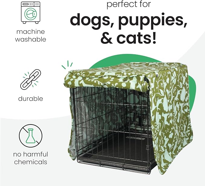 Molly Mutt Amarillo by Morning Dog Crate Cover, 100% Cotton Canvas Cover with 2 Roll-Up Panels, Ideal for Dog or Cat Crate, Durable, Washable, and Free of Harmful Chemicals, 36" x 24" x 27" - Image 3