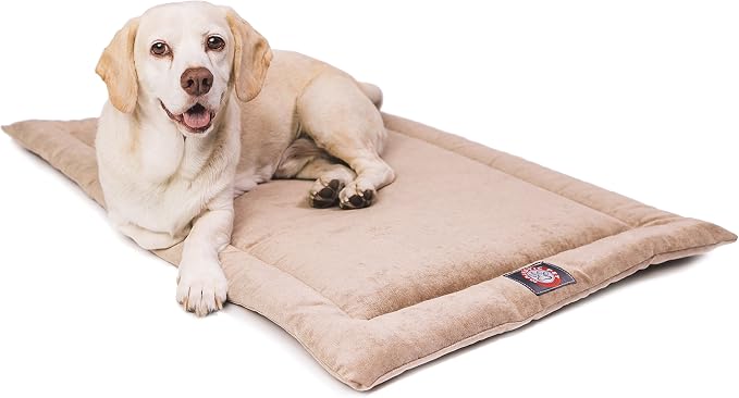 Majestic Pet Dog Crate Mat - Machine Washable Soft Plush Pet Bed Pad for Crates & Kennels | USA Crafted | 36"x23" Villa Pearl by MajesticPet