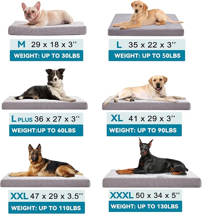 WATANIYA PET Cooling Dog Bed - Memory Foam Washable with Waterproof Liner and Cooling Gel Mattress, Fits up to 70 lbs Pets - Image 3