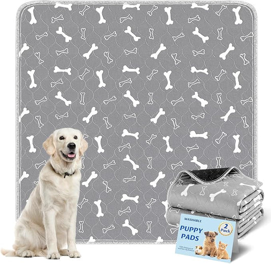 Washable Pee Pads for Dogs Large 48" x 48" 2-Pack Reusable Puppy Pads Pet Training Pads, Fast Absorb Dog Mats, Waterproof Whelping Pad, Non-Slip Protects Against Urine Leakage by Baodan