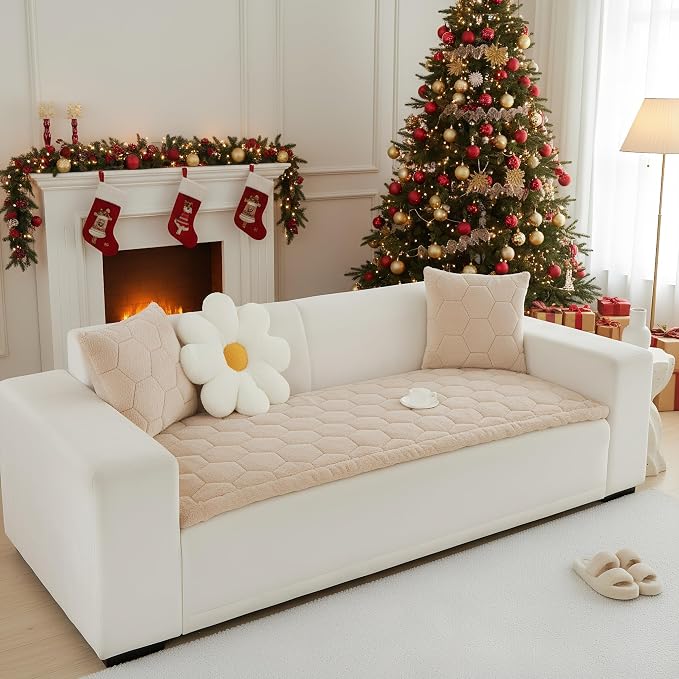 LiveGo 【Clearance】 Couch Cover for Dogs Washable, Sofa Cover Protector, Couch Covers for 3 Cushion Couch Sofa Pet Friendly, Soft, Non Slip (Light Camel, 90x180 cm / 35.4x70.9 in) by LiveGo