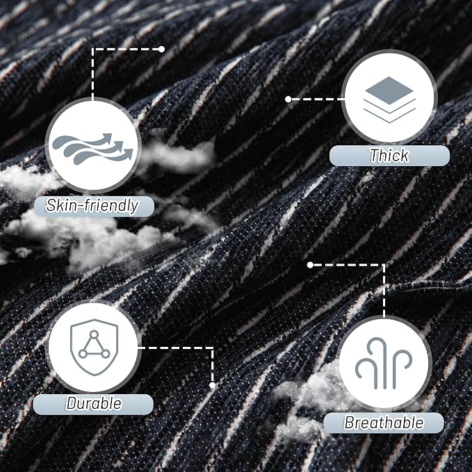 MYSKY HOME Loveseat Cover Navy Couch Cover Sectional Couch Covers for 2 Cushion Couch Sofa Thick Universal Chenille Sofa Cover with Tassel Durable Furniture Protector for Dogs 91" x 118" - Image 4
